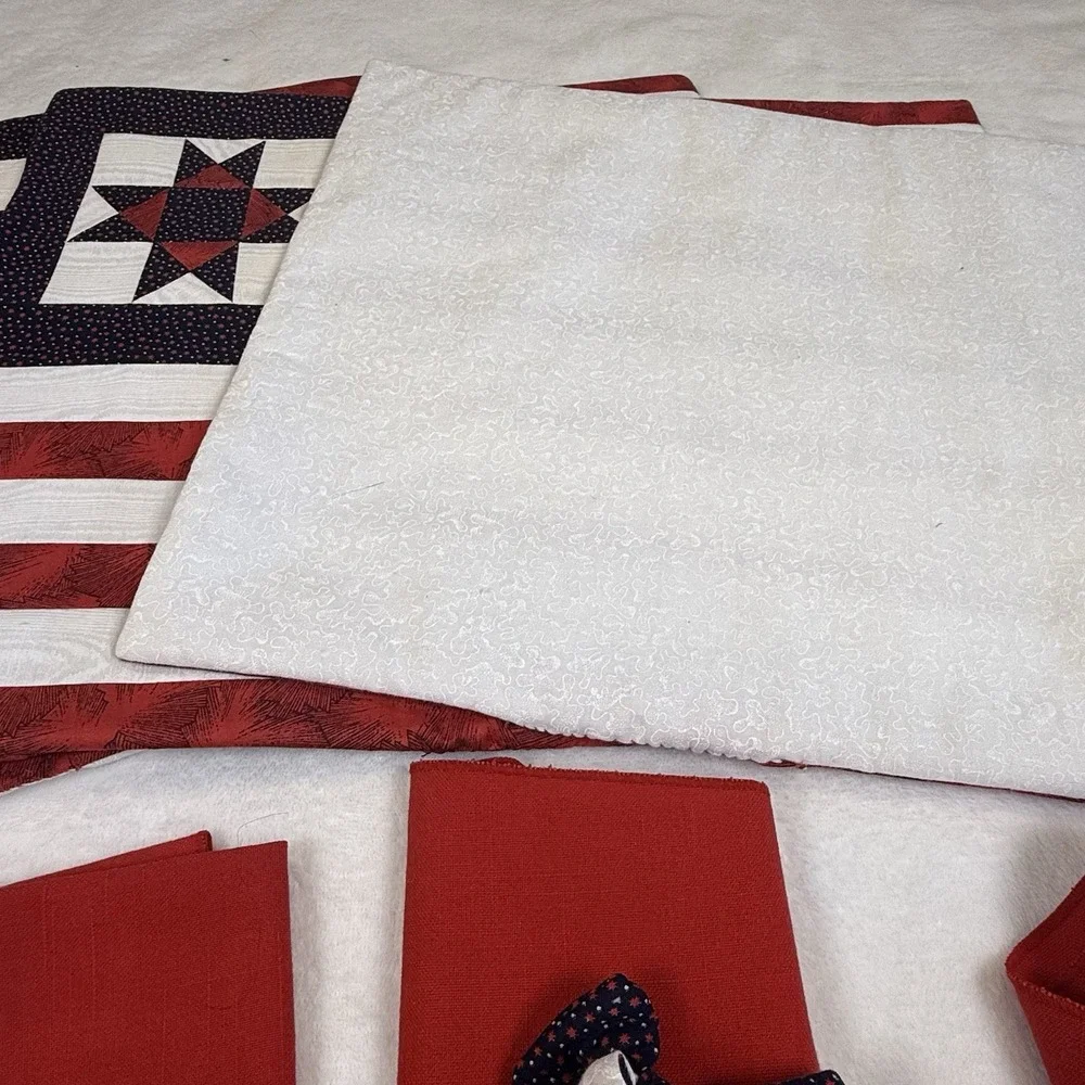 Handmade Patriotic Table Linens Set Quilted Placemats Napkins Rings Americana